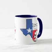 Texas Staat Map mit Star, Boots, Hat Keramik Tasse (VorderseiteRechts)