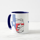 Texas Staat Map mit Star, Boots, Hat Keramik Tasse (Vorderseite Links)