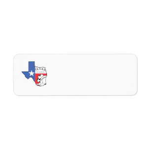 Texas Staat Map mit Star, Boots & Hat Label