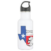 Texas Staat Map mit Star, Boots, Hut Edelstahlflasche (Vorderseite)