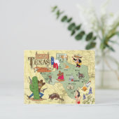 Texas Staat Map Postkarte (Stehend Vorderseite)