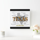 Texas Staat Map Quadratische Wanduhr (Zuhause)