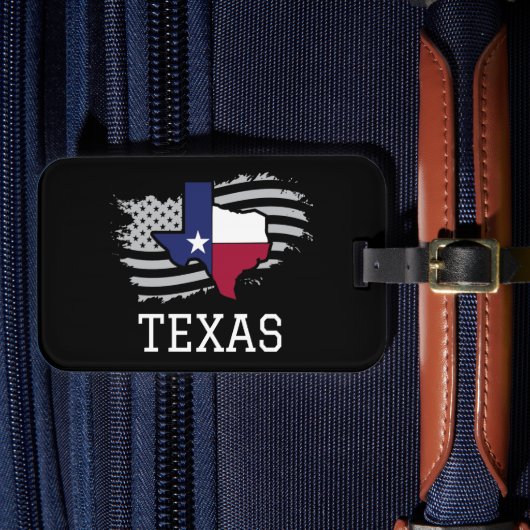 Texas Staat Map USA Patriotic Texan Gepäckanhänger (Vorderseite Insitu 4)