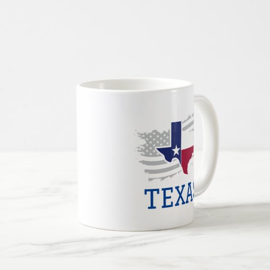 Texas Staat Map USA Patriotic Texan Kaffeetasse (VorderseiteRechts)
