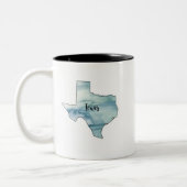 Texas Staat Map Watercolor Zweifarbige Tasse (Links)