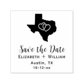 Texas Staat Map Wedding Save the Date DIY Hearts Permastempel (Design)