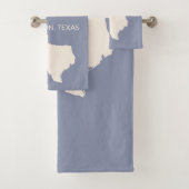 Texas Staat Map Wohngestaltung Badhandtuch Set (Insitu)