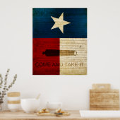 Texas-Staat mit Alamo-Flagge Poster (Küche)
