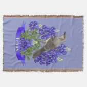 Texas Staat Mockingbird & Bluebonnet Blume Decke (Vorderseite)