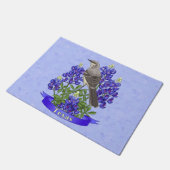 Texas Staat Mockingbird & Bluebonnet Blume Fußmatte (Schrägansicht)