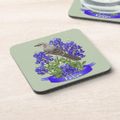 Texas Staat Mockingbird & Bluebonnet Blume Getränkeuntersetzer (Linke Seite)