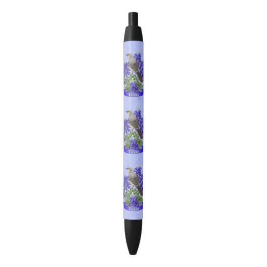 Texas Staat Mockingbird & Bluebonnet Blume Kugelschreiber (Vorderseite Vertikal)