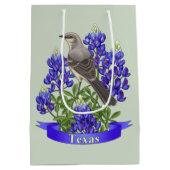 Texas Staat Mockingbird & Bluebonnet Blume Mittlere Geschenktüte (Rückseite)