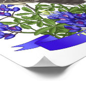 Texas Staat Mockingbird & Bluebonnet Blume Poster (Ecke)