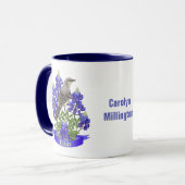 Texas Staat Mockingbird & Bluebonnet Blume Tasse (Vorderseite Links)