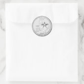 Texas Staat Quarter Runder Aufkleber (Tasche)