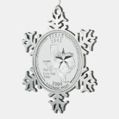 Texas Staat Quarter Schneeflocken Zinn-Ornament (Rechts)