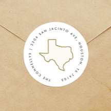 Texas Staat Rücksendeadressen-Aufkleber