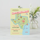 Texas Staat Save the Date Hochzeitsziel Einladung (Stehend Vorderseite)