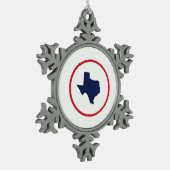 Texas Staat Schneeflocken Zinn-Ornament (Links)