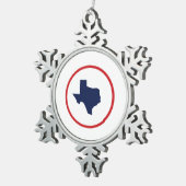 Texas Staat Schneeflocken Zinn-Ornament (Rechts)