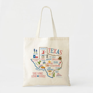 Texas Staat Sehenswürdigkeiten Illustration Tasche