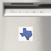 Texas Staat Shape Flag und Bluebonnets Magnet (In Situ (Geschirrspüler))