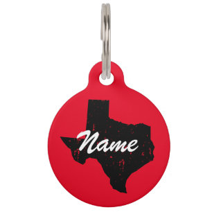 Texas Staat Silhouette Begleiter Tag für große Hun Haustiermarke