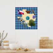 Texas Staat Symbole Poster (Küche)