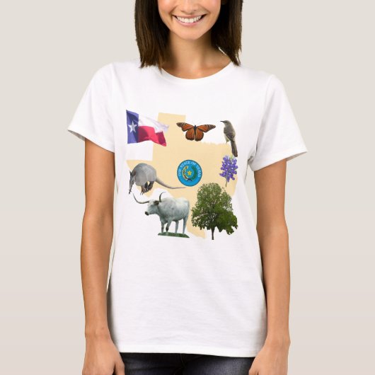 Texas Staat Symbole T-Shirt (Vorderseite)
