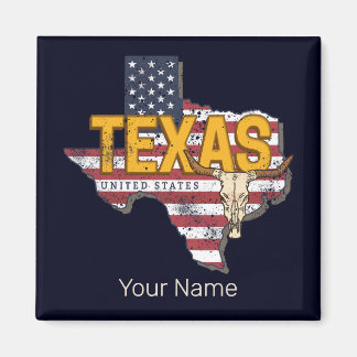 Texas Staat United Staaten Retro Map Vintag USA Magnet