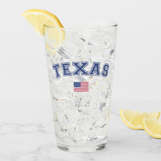 Texas Staat USA Flag Glas (Vorderseite Ice)