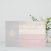 Texas-Staats-Flagge auf altem hölzernem Korn Briefpapier (Stehend Vorderseite)