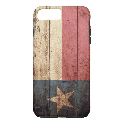 Texas-Staats-Flagge auf altem hölzernem Korn Case-Mate iPhone Hülle (Rückseite)