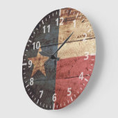 Texas-Staats-Flagge auf altem hölzernem Korn Große Wanduhr (Winkel)