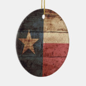 Texas-Staats-Flagge auf altem hölzernem Korn Keramik Ornament (Rechts)
