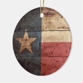 Texas-Staats-Flagge auf altem hölzernem Korn Keramik Ornament (Links)