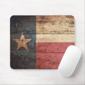 Texas-Staats-Flagge auf altem hölzernem Korn Mousepad (Mit Mouse)