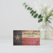 Texas-Staats-Flagge auf altem hölzernem Korn Visitenkarte (Stehend Vorderseite)