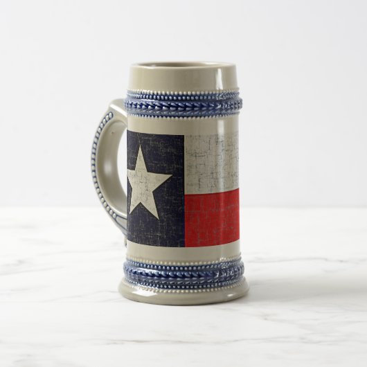 TEXAS-STAATS-FLAGGE BIERGLAS (Vorderseite Links)