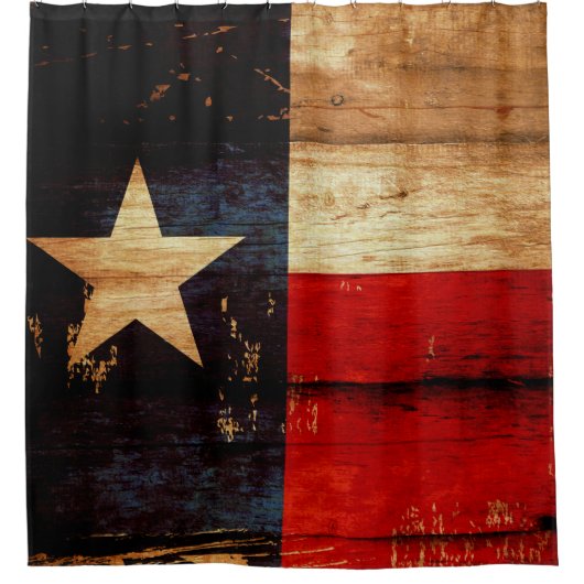 Texas-Staats-Flagge im rustikalen hölzernen Duschvorhang (Vorderseite)