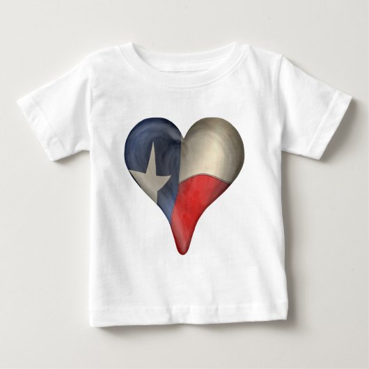 Texas-Staats-Flagge in einem Herzen Baby T-shirt (Vorderseite)