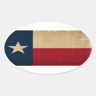Texas-Staats-Flagge VINTAG Ovaler Aufkleber