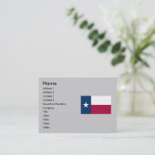 Texas-Staats-Flagge Visitenkarte (Stehend Vorderseite)