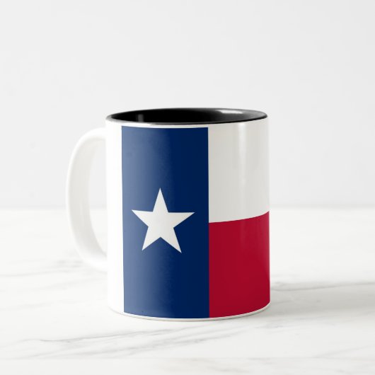 Texas-Staats-Flagge Zwei-Ton Kaffee-Tasse Zweifarbige Tasse (Vorderseite Links)
