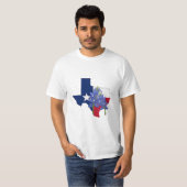Texas-Staats-Form-Flagge und Bluebonnets-T - Shirt (Vorne ganz)