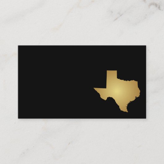 Texas-Staats-Geschäfts-Karten-metallisches Gold Visitenkarte (Vorderseite)