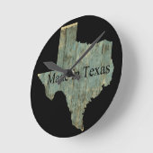 Texas-Staats-Karten-schroffe Bauholz-Wand-Uhr Runde Wanduhr (Winkel)