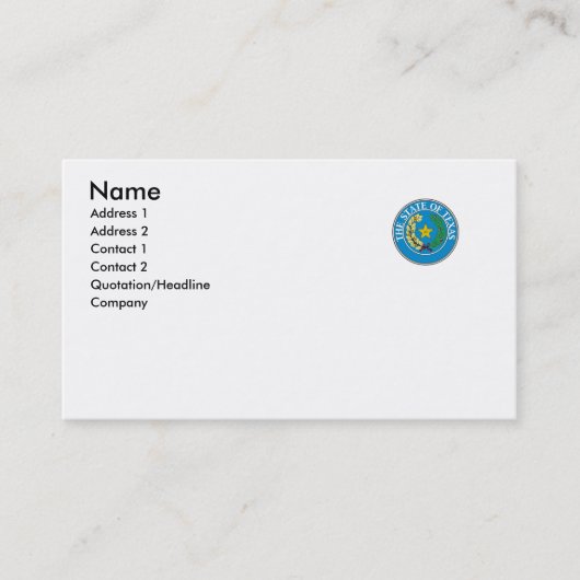 Texas-Staats-Siegel Visitenkarte (Vorderseite)