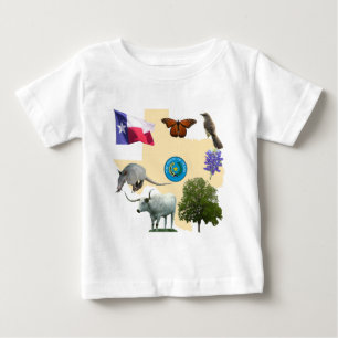 Texas-Staats-Symbole Baby T-shirt